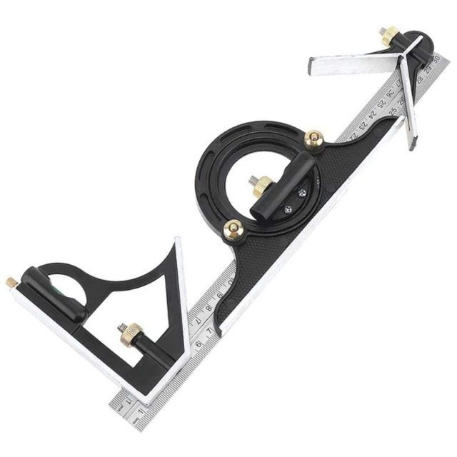 zmart 300mm 組み合わせ 角度 角定規 ステンレス鋼 分度器 多機能 測定 ツール 大工道具