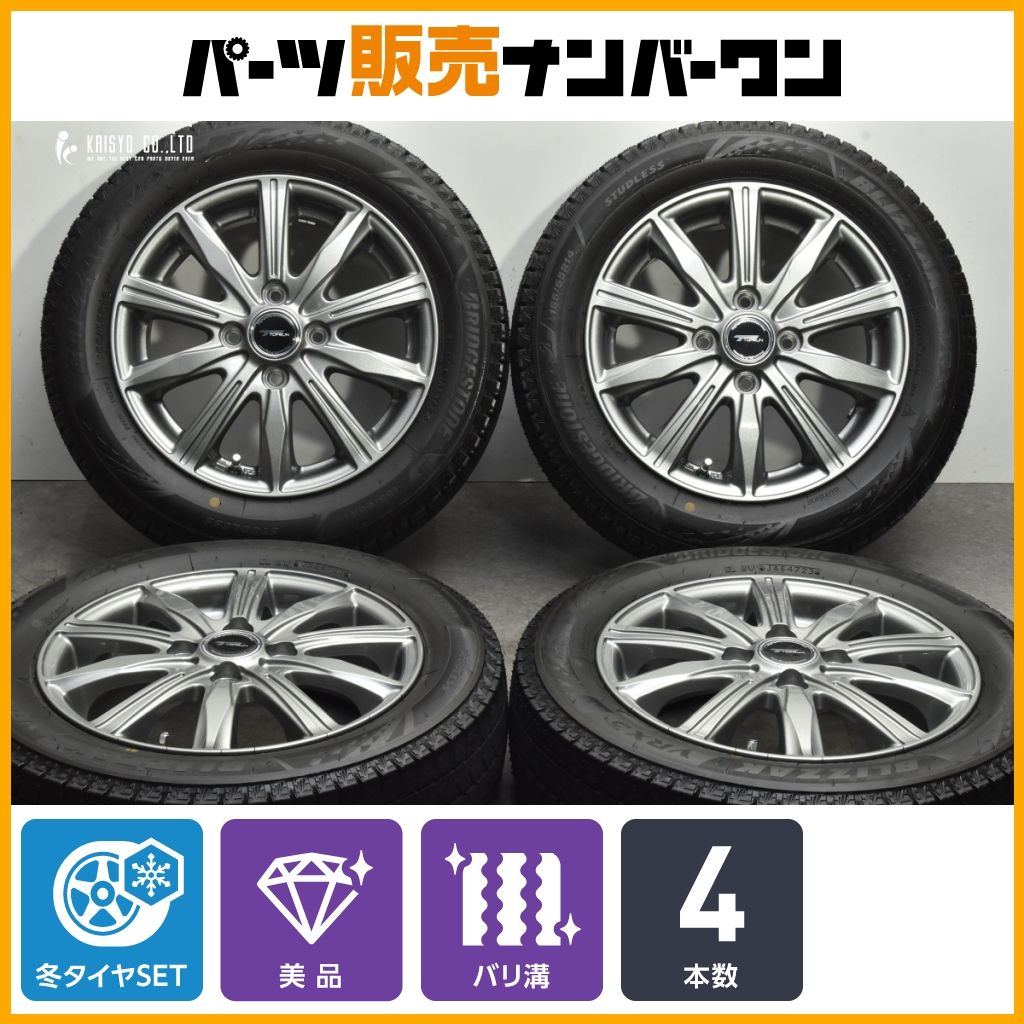 イボ付きバリ溝】TOPRUN 14in 4.5J +45 PCD100 ブリザックVRX3 155 