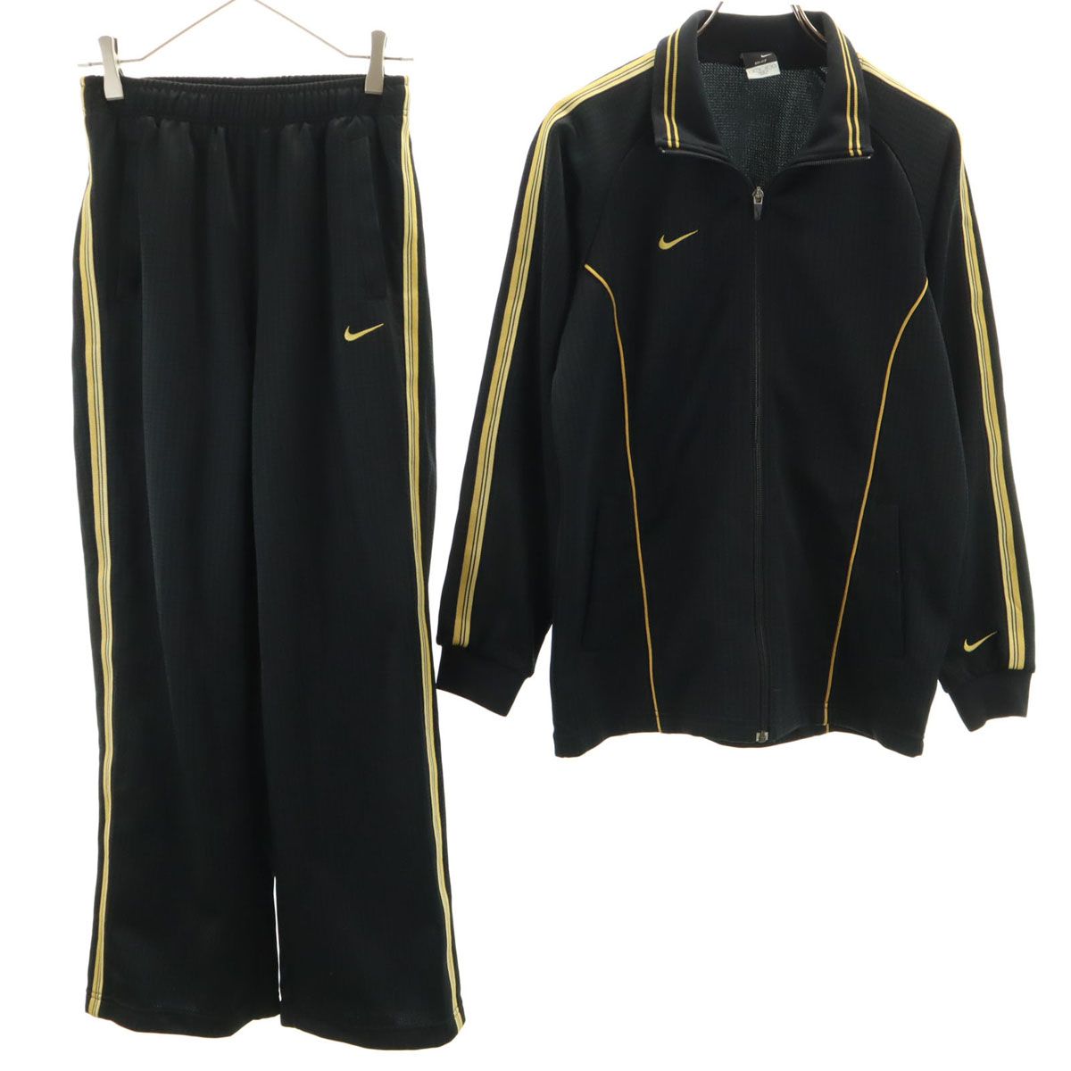 NIKE ナイキ 総柄 トラックジャケット 上下 セットアップ S ブラック 