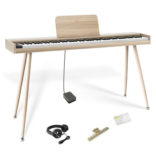 ニコマク NikoMaku 電子ピアノ 88鍵盤 Leaf 薄型木製ボディ キーボード 