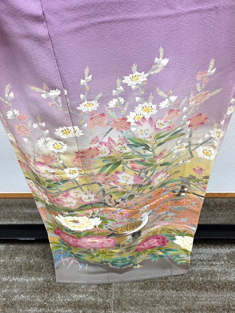 本加賀友禅 百貫華峰 仮絵羽 未仕立て品 鳥 正絹 八掛付き B035 - メルカリ