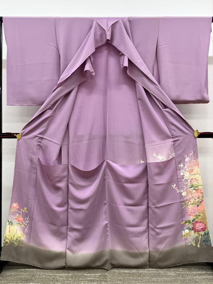 本加賀友禅 百貫華峰 仮絵羽 未仕立て品 鳥 正絹 八掛付き B035 - メルカリ