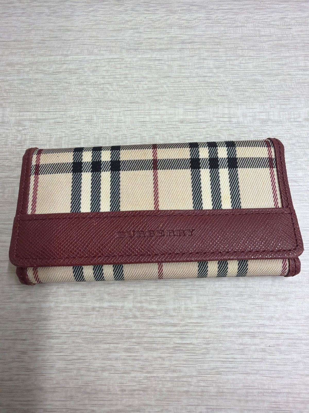 BURBERRYノバチェック柄 キャンバス レザーキーケース - メルカリ