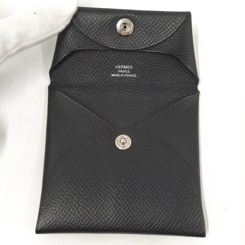 エルメス　バスティアエプソン黒　U刻印 HERMES バスティア エプソン コインケース レザー ブラック U刻印