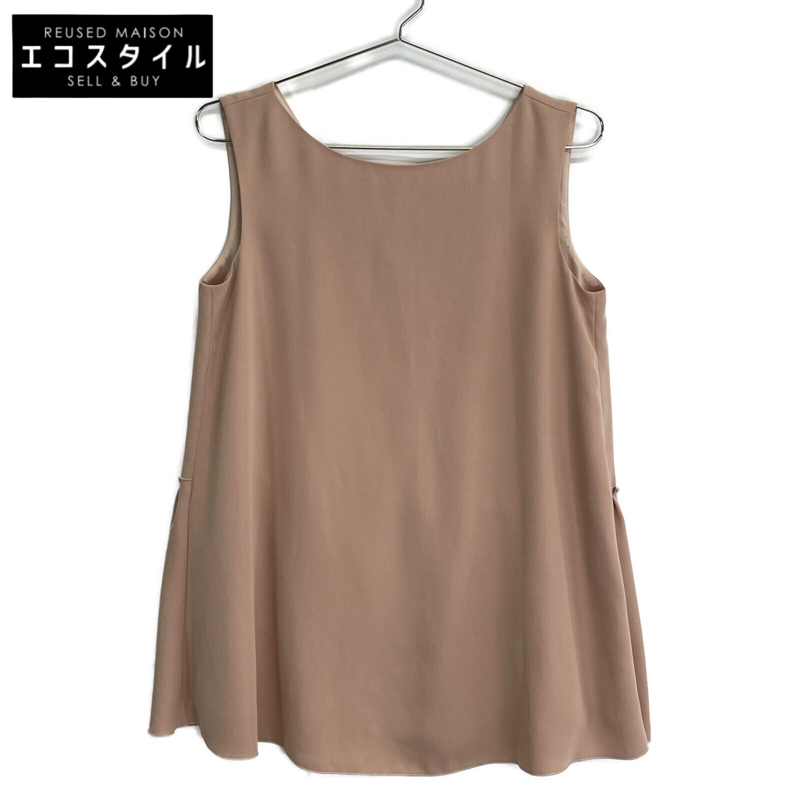 FOXEY NEW YORK フォクシーニューヨーク 38664 ピンク ポリエステル Back Tuck Blouse テラコッタ ノースリーブブラウス 38