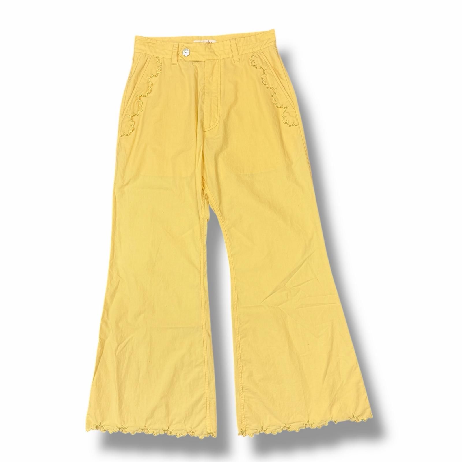 MASU 22SS SCALLOP FLARE PANTS スカラップフレアパンツ  エムエーエスユー MSSS-PT0722 イエロー 44 （12994M） パンツ MASU 22SS SCALLOP FLARE PANTS スカラップフレアパンツ エム