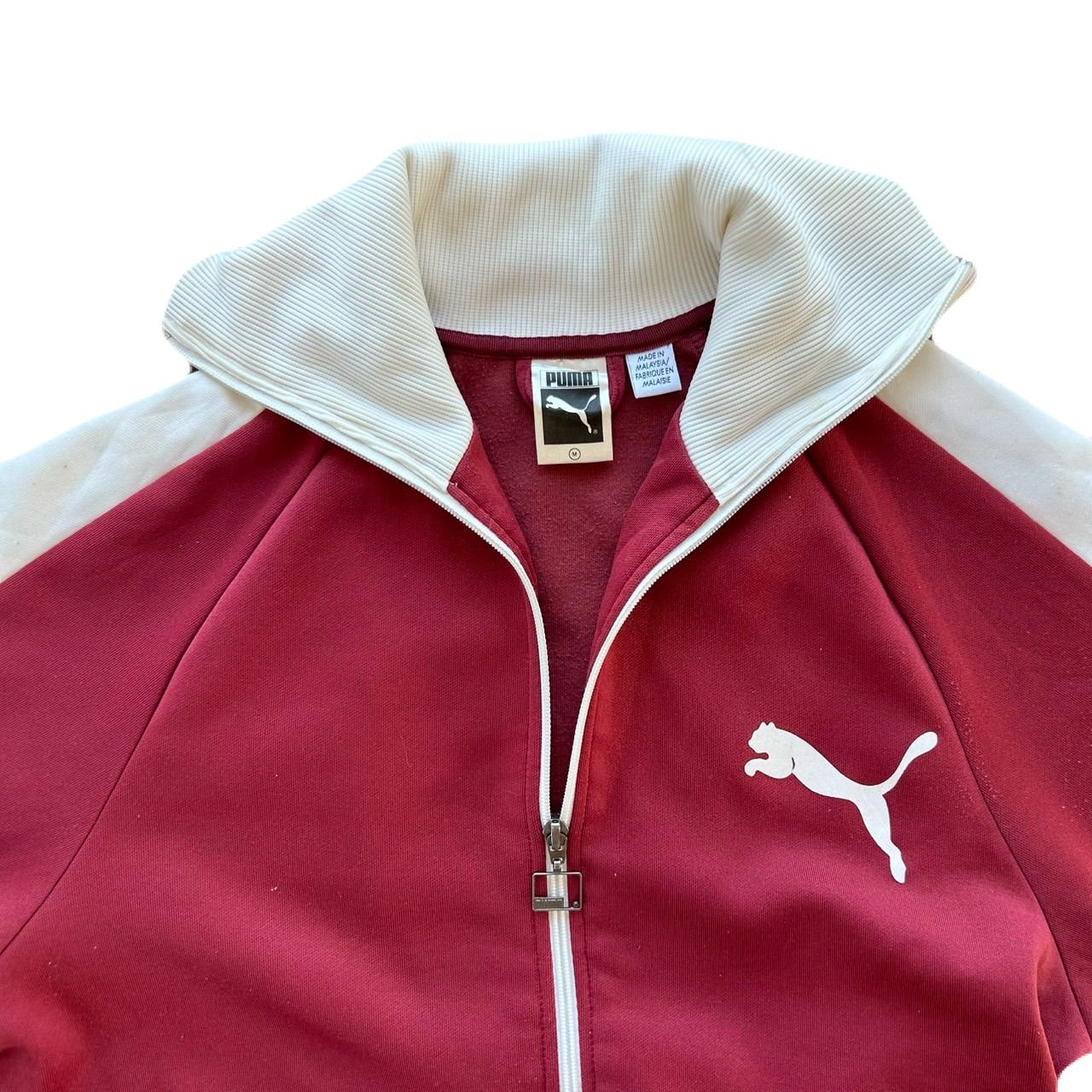 希少】PUMA ヴィンテージ トラックジャケット ボルドー×ホワイト 