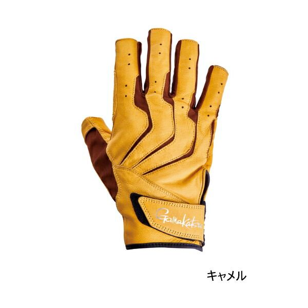 （26年2月新商品） がまかつ へら用グローブ（片手） GM-7307 キャメル （左） Lサイズ