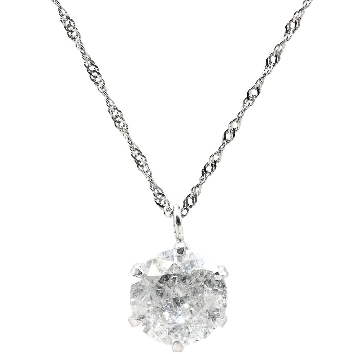ネックレス 一粒 ダイヤペンダント 1.0ct プラチナシルバー Pt999 1ct 