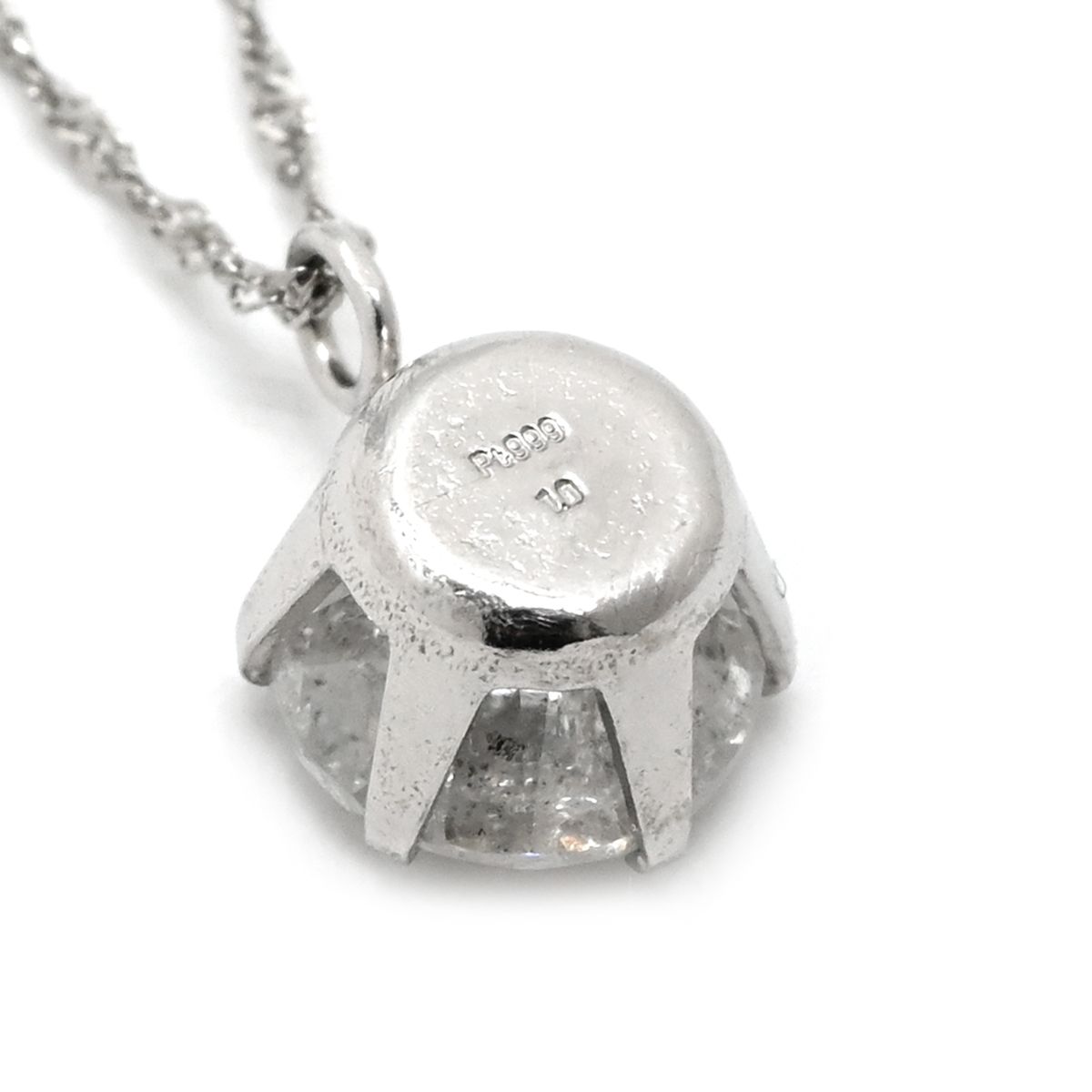 ネックレス 一粒 ダイヤペンダント 1.0ct プラチナシルバー Pt999 1ct 