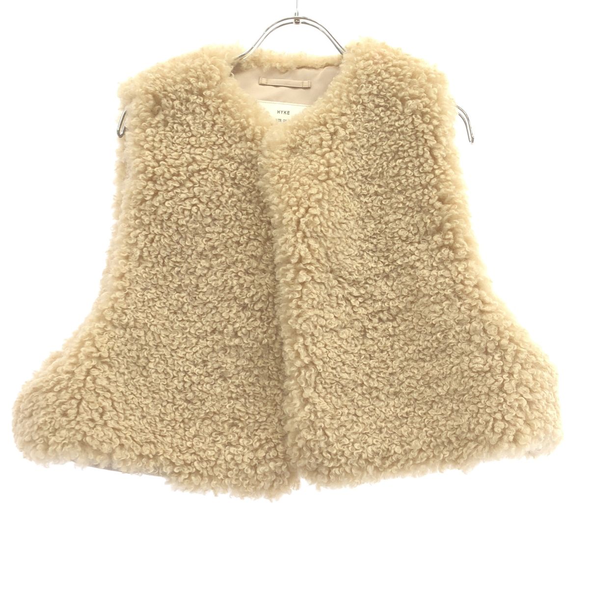 HYKE ハイク 25AW FAUX SHEARLING CROPPED VESTフェイクファー 