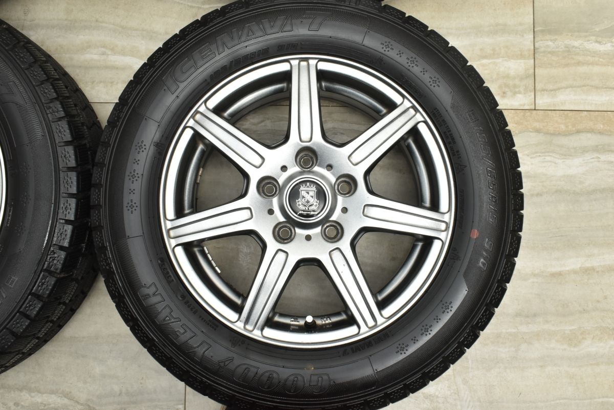 バリ溝 美品】マナレイスポーツ 15in 6J +45 PCD114.3 アイスナビ7 195 