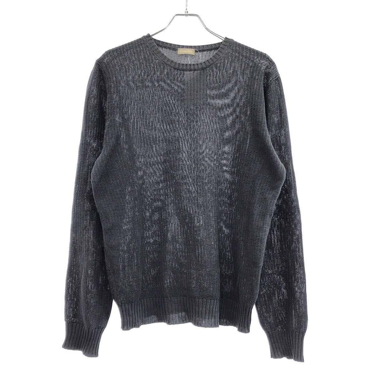 cruciani クルチアーニ コットンクルーネックニットセーター CU13230 グレー 48 cruciani クルチアーニ コットンクルーネックニットセーター CU13230