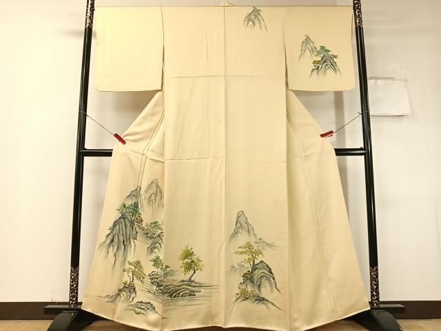 平和屋着物▽訪問着 手描き 風景文 正絹 逸品 CABF0439vp - メルカリ