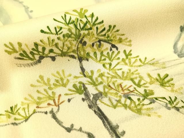 平和屋着物●訪問着　手描き　枝葉文　金彩　高島屋扱い　正絹　逸品　未使用　AABH8910cs 平和屋着物○訪問着 手描き 枝花文 暈し染め 金彩 ロング丈 正絹 逸品