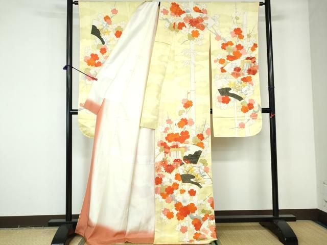 平和屋着物●女性　行灯袴　総刺繍　舞花文　韓紅色　洗える着物　CABB0287gh 平和屋着物○女性 行灯袴 総刺繍 ラインストーン 舞蝶花文 金糸 洗える