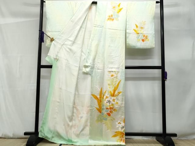 平和屋着物□訪問着 枝花文 暈し染め 金彩 正絹 逸品 CABF0866fb
