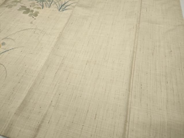 平和屋着物●訪問着　生紬　手描き　草花文　正絹　逸品　CABD7568ut 平和屋着物○訪問着 生紬 手描き 草花文 正絹 逸品 CABD7568ut - メルカリ