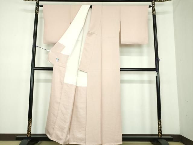 平和屋着物●上質な色無地　桐竹鳳凰地紋　洗柿色　正絹　逸品　DABD1623ps 平和屋着物○上質な色無地 桐竹鳳凰地紋 洗柿色 正絹 逸品 DABD1623ps