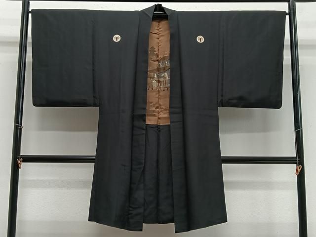 平和屋着物∞男性 和装コート 角袖 縞 ロング丈 CABE5128ua