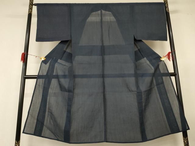 平和屋着物＊夏物 男性 小千谷ちぢみ 褐返色 反端付き 麻 逸品 AABH2510jd