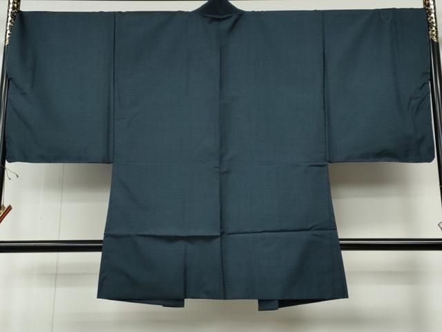 平和屋着物●男性　紬　アンサンブル　鉄御納戸色　正絹　逸品　CABE6860ut 平和屋着物○男性 紬 アンサンブル 鉄御納戸色 正絹 逸品 CABE6860ut