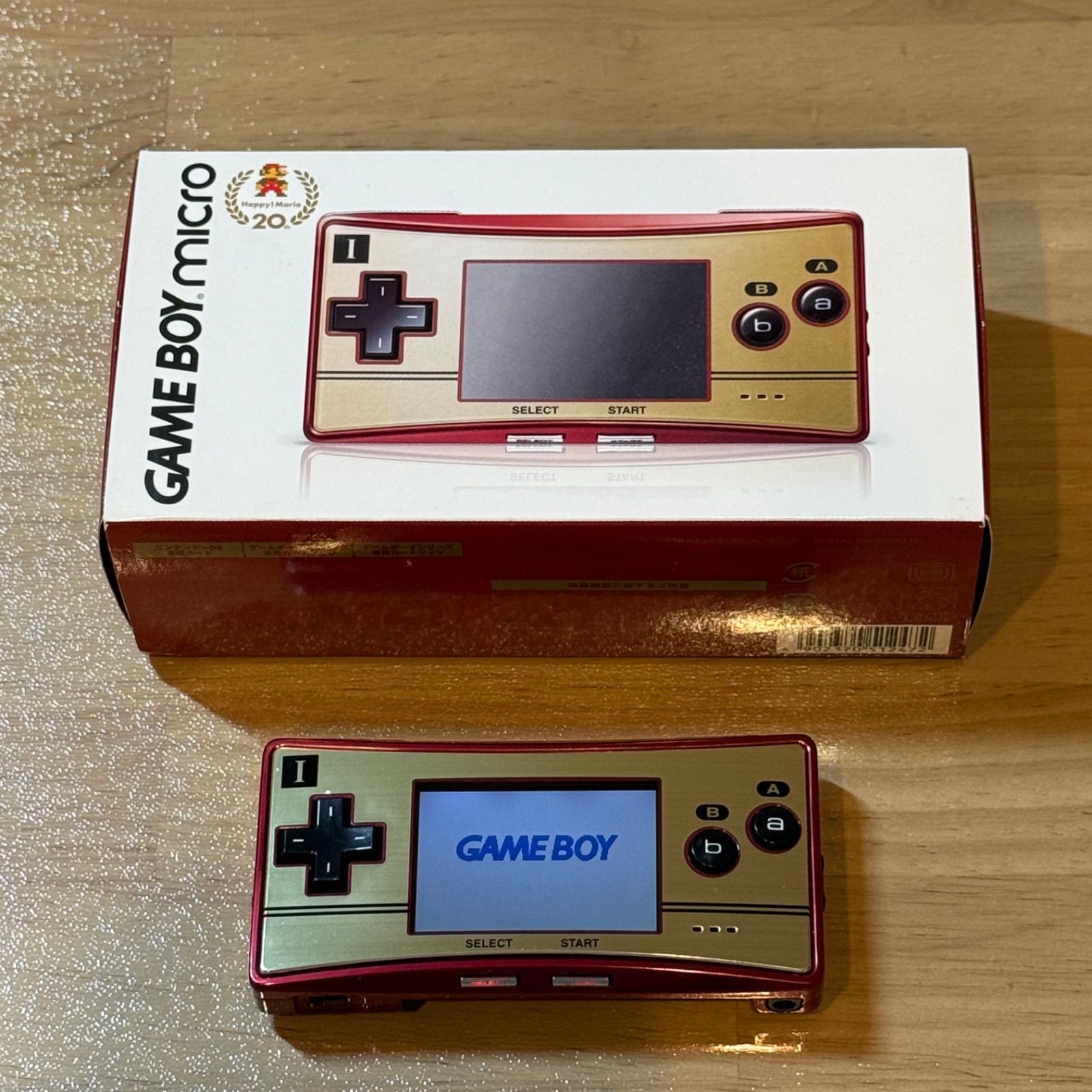 4-009 ゲームボーイミクロ 本体 20周年ファミコンカラー 箱付き - メルカリ