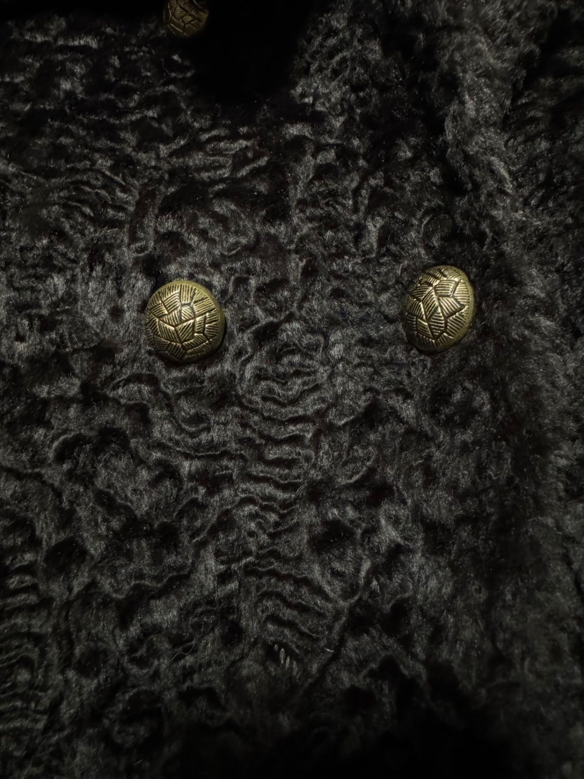 Vintage Real Fur Jacquard Long Coat ビンテージ リアルファー ロング