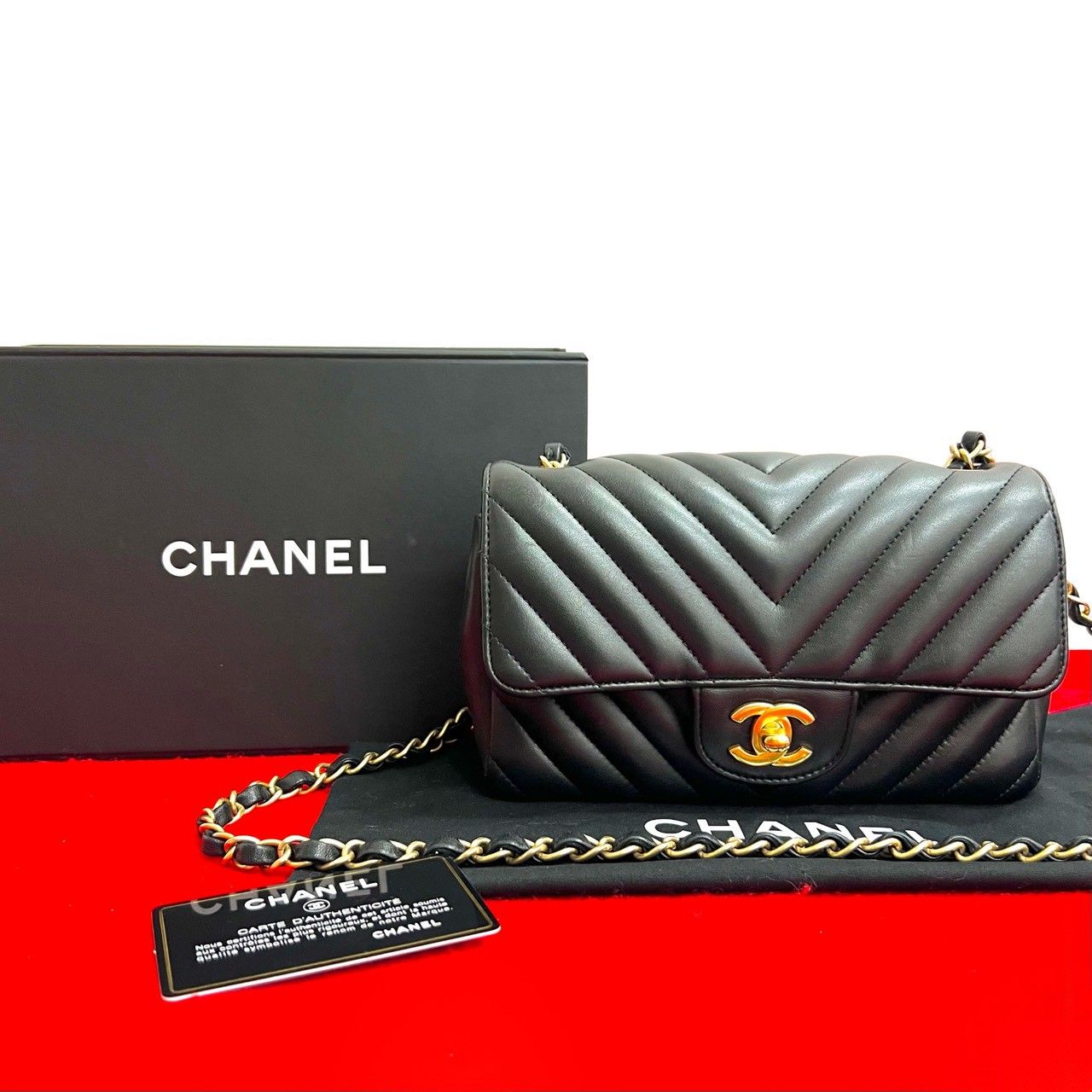 ほぼ未使用 箱 袋付き カード シール有 27番台 CHANEL シャネル