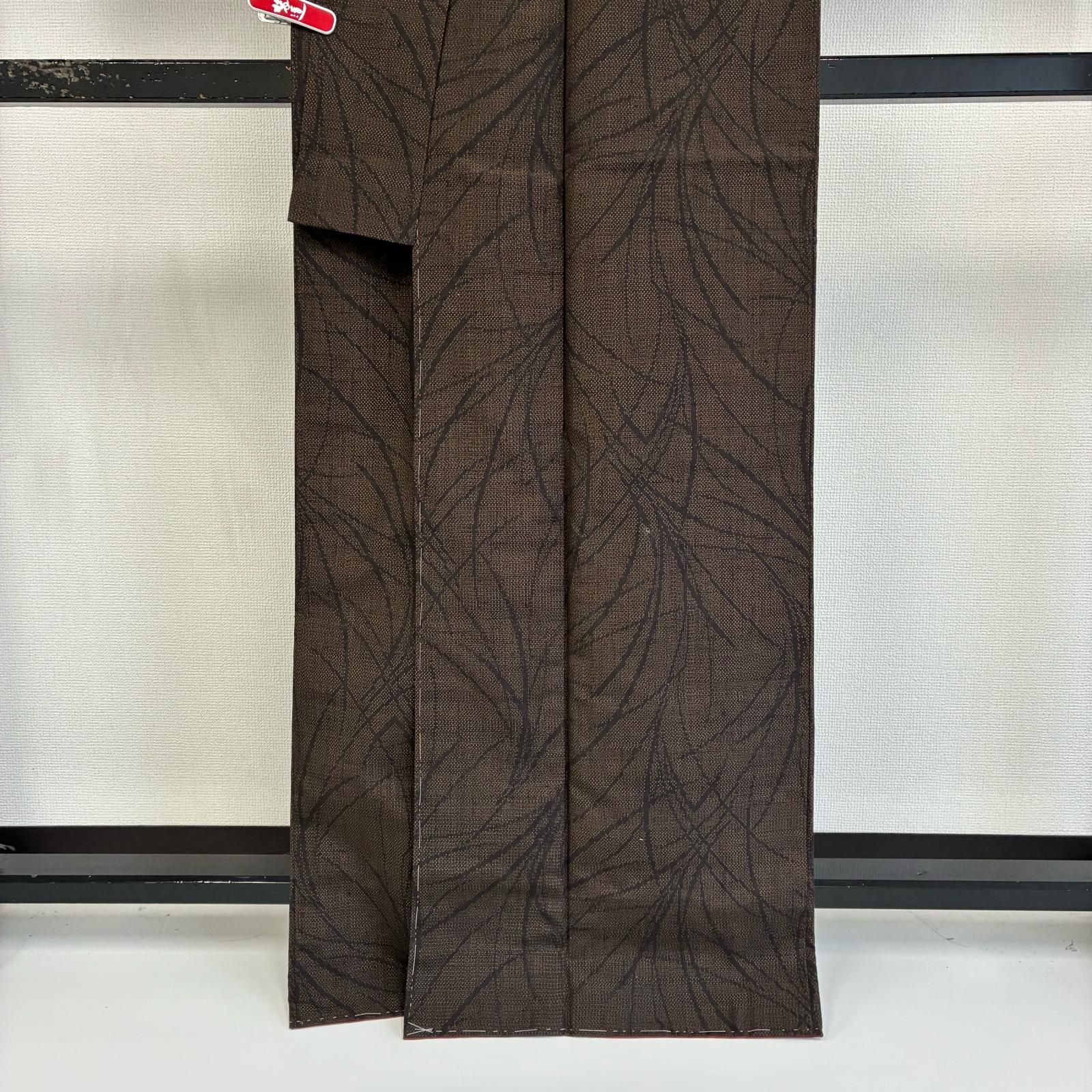 本場真綿結城紬 正絹 純泥絣 しつけ糸 粋な絣 袷 着物 MK-5787 正絹