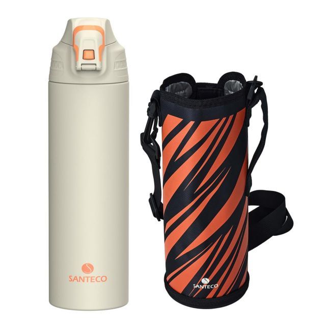 SANTECO 水筒 1リットル 魔法瓶 1000ML ステンレスボトル スポーツ 真空断熱 保冷 保温 洗いやすい 直飲み 飲料対応 おしゃれ NEVIS グレー