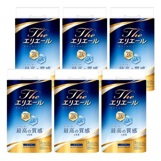 エリエール トイレットペーパー The エリエール 25ｍ×72ロール(12ロール×6パック) ダブル パルプ100% こころ安らぐ香り