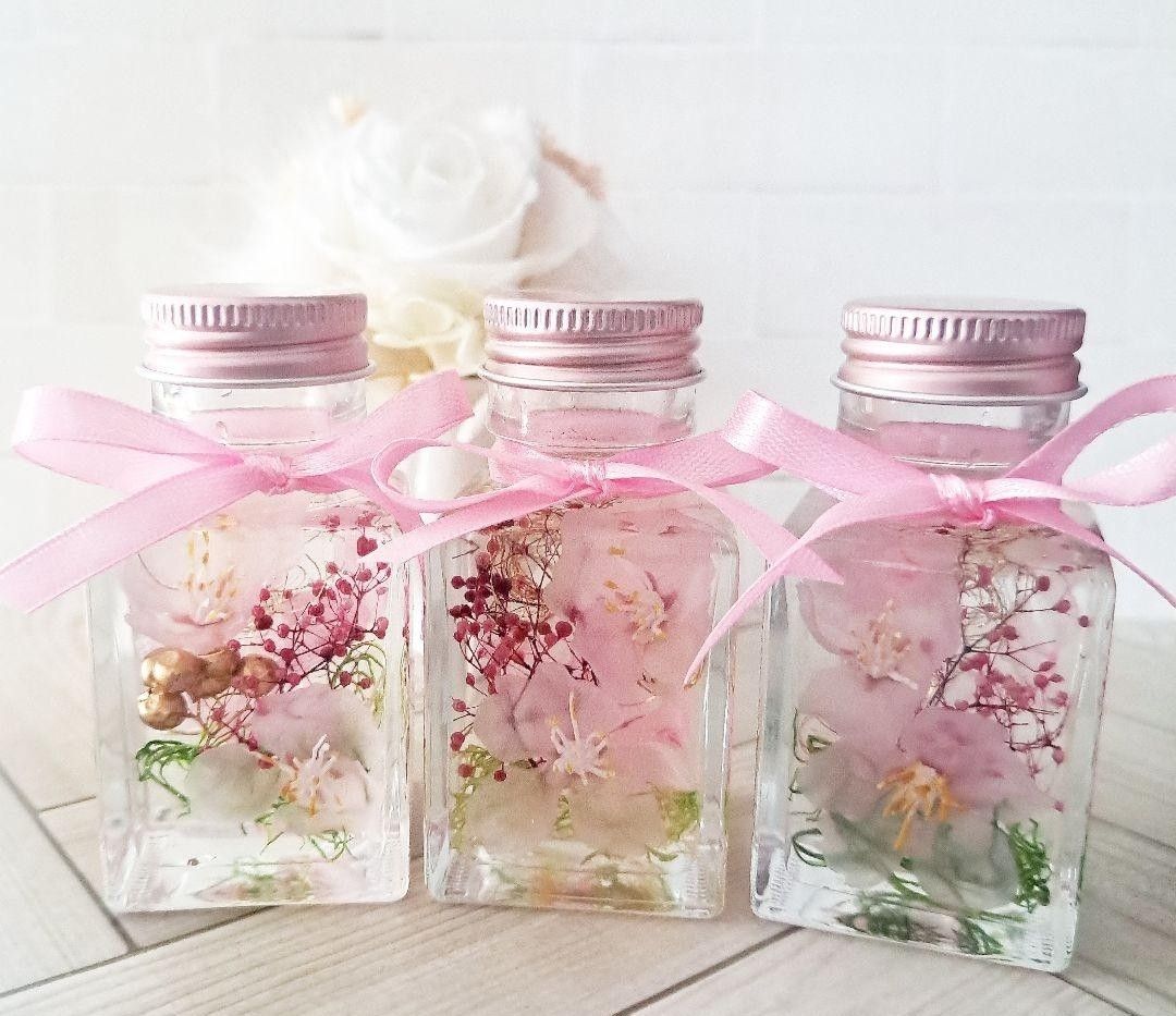 ハーバリウム 桜ボトル3本セット♡桜 お祝い プレゼント ギフト ハーバリウム 桜ボトル3本セット♡桜 お祝い プレゼント ギフト