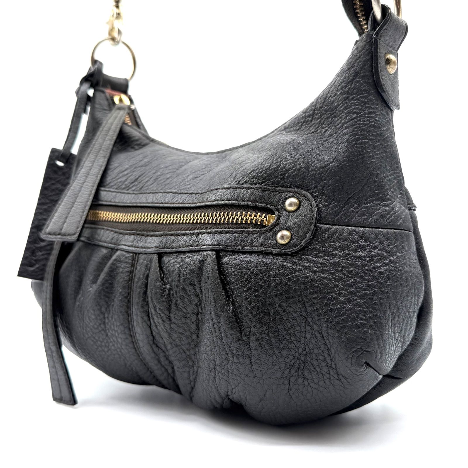 良品】 Dakota y2k black leather shoulder bag unisex ダコタ 