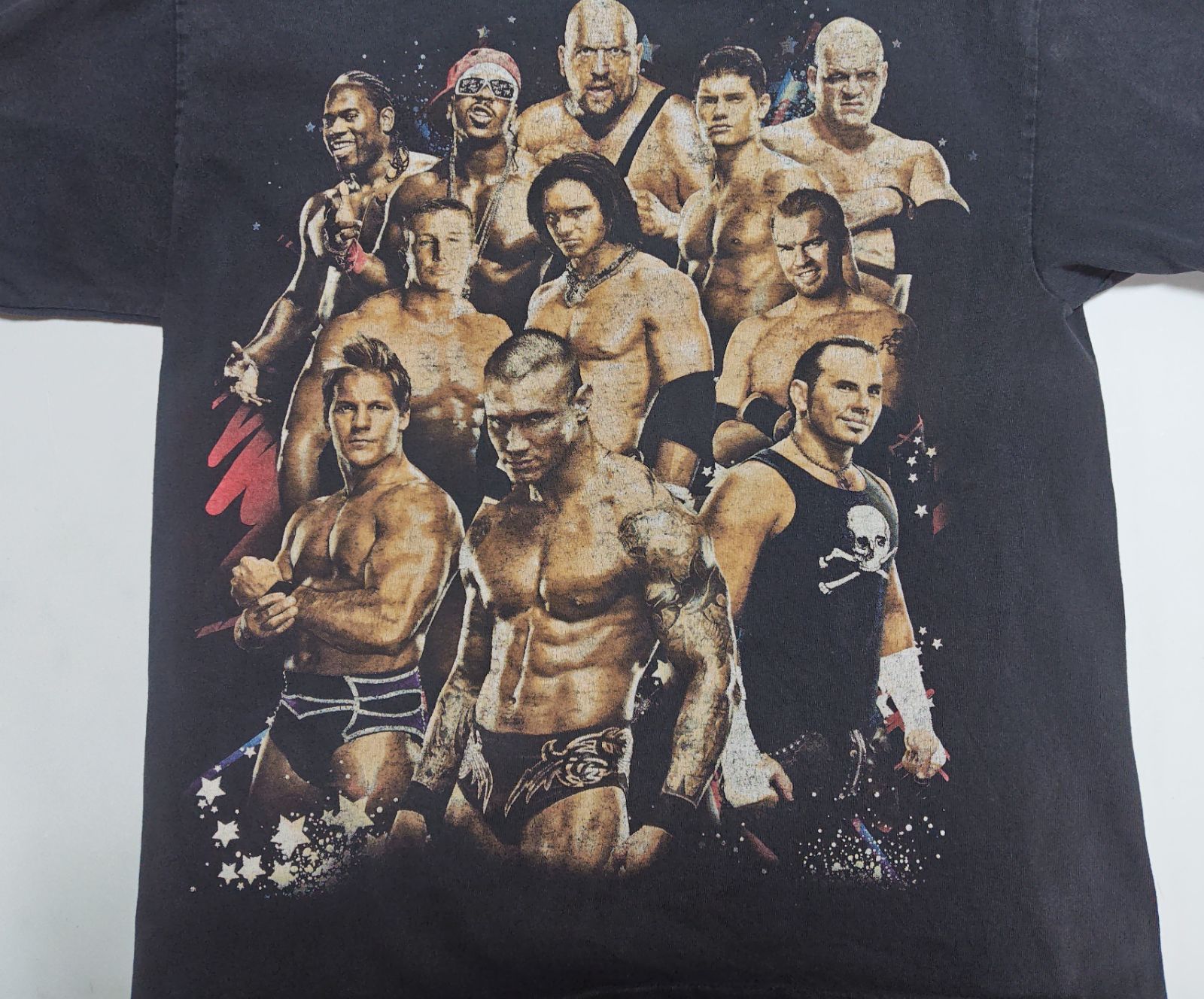 00s WWE スーパースターズ 両面プリントTシャツ YOUTH L フェード 