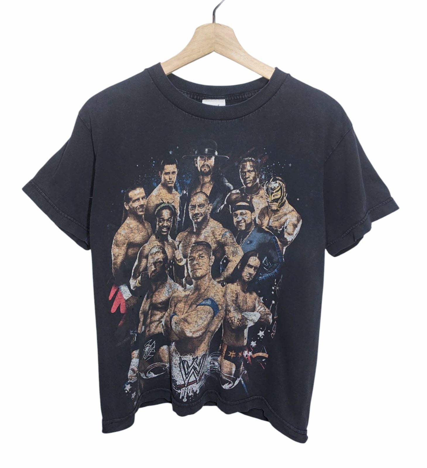 00s WWE スーパースターズ 両面プリントTシャツ YOUTH L フェード 