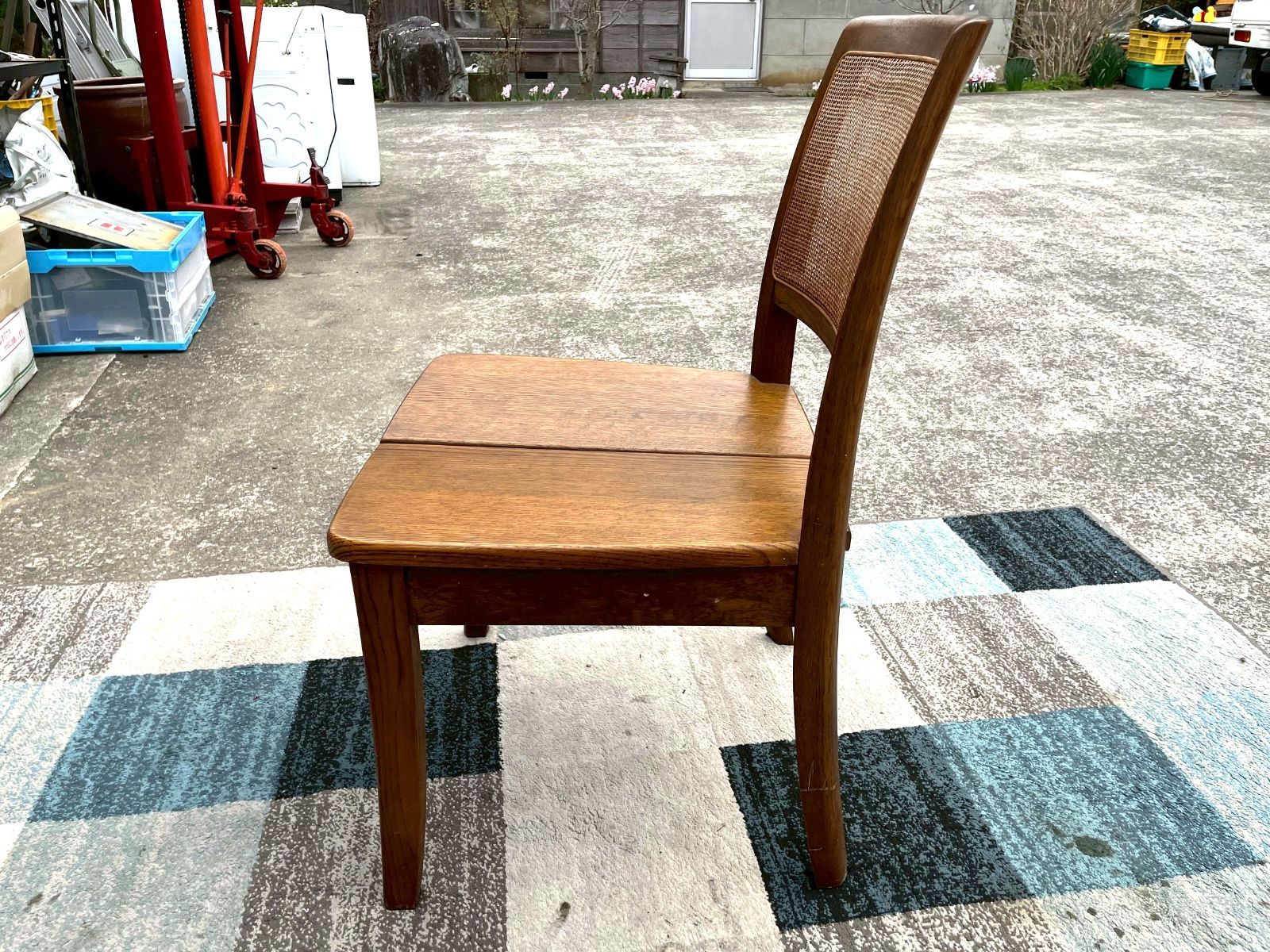 ☆浜本工芸 ヴィンテージ ダイニングチェア シングルチェア ラタン 籐