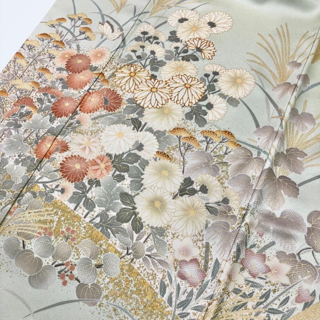 訪問着 美しい花模様 芒 金駒刺繍 金彩 硫黄色 K-5833 - メルカリ 訪問着 美しい花模様 芒 金駒刺繍 金彩 硫黄色 K-5833 - メルカリ