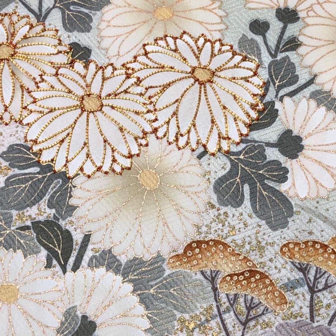 訪問着 美しい花模様 芒 金駒刺繍 金彩 硫黄色 K-5833 - メルカリ 訪問着 美しい花模様 芒 金駒刺繍 金彩 硫黄色 K-5833 - メルカリ