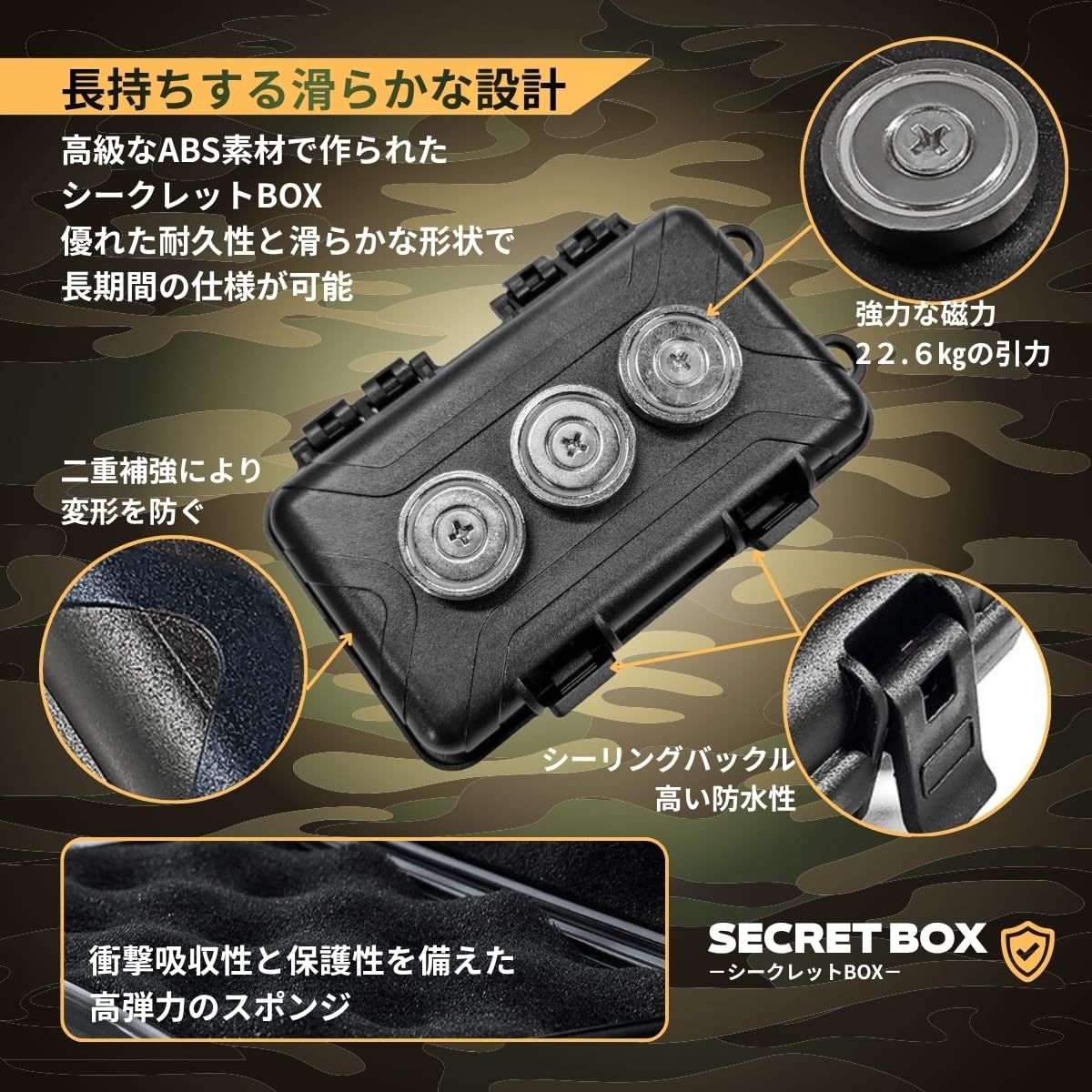 SALUDABLE キーボックス マグネット 隠し金庫 セキュリティボックス