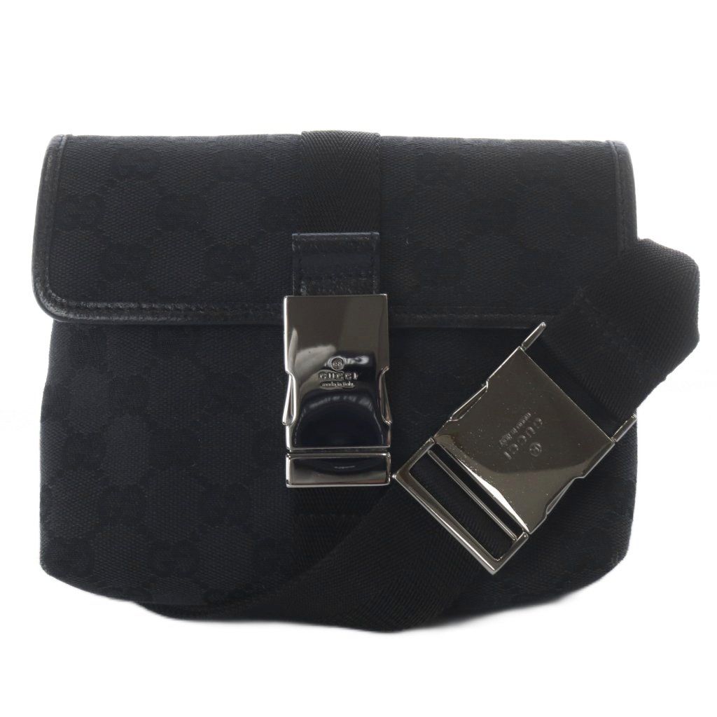 グッチ GUCCI ウエストバッグ ボディバッグ GGキャンバス ブラック 