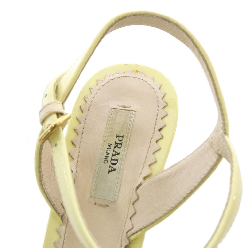 プラダ PRADA エナメル ストラップ サンダル 35 黄 - メルカリ プラダ PRADA エナメル ストラップ サンダル 35 黄 - メルカリ
