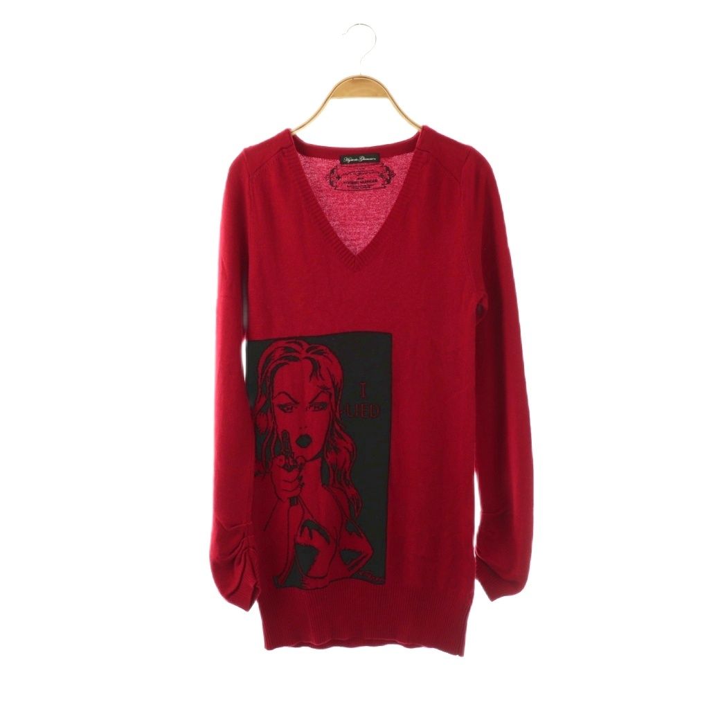 ヒステリックグラマー カシミヤシルクニットワンピース 長袖 ミニ F レッド ヒステリックグラマー カシミヤシルクニットワンピース 長袖 ミニ F