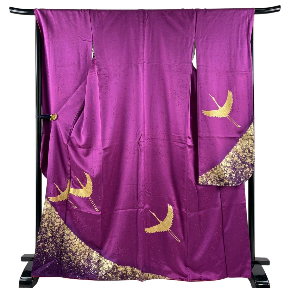 振袖 身丈168cm 裄丈68cm L 袷 鶴 金彩 紫 正絹 秀品 【中古】 - メルカリ
