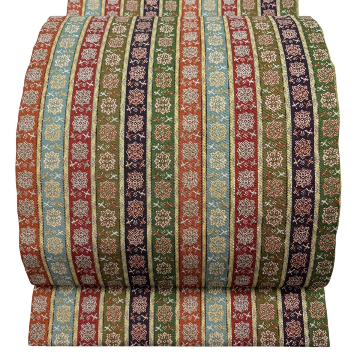 美品】 開き名古屋帯 逸品 龍村美術織物 比翼仕立て 唐花雙鳥長斑錦 