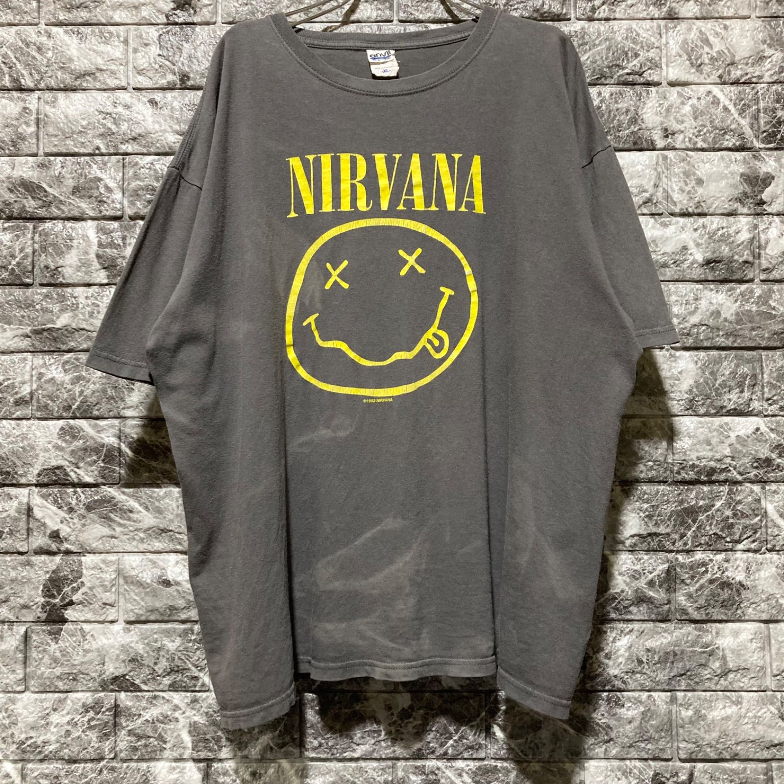 NIRVANA SMILE Tシャツ XL 00s anvil ニルヴァーナ グレー グランジ 