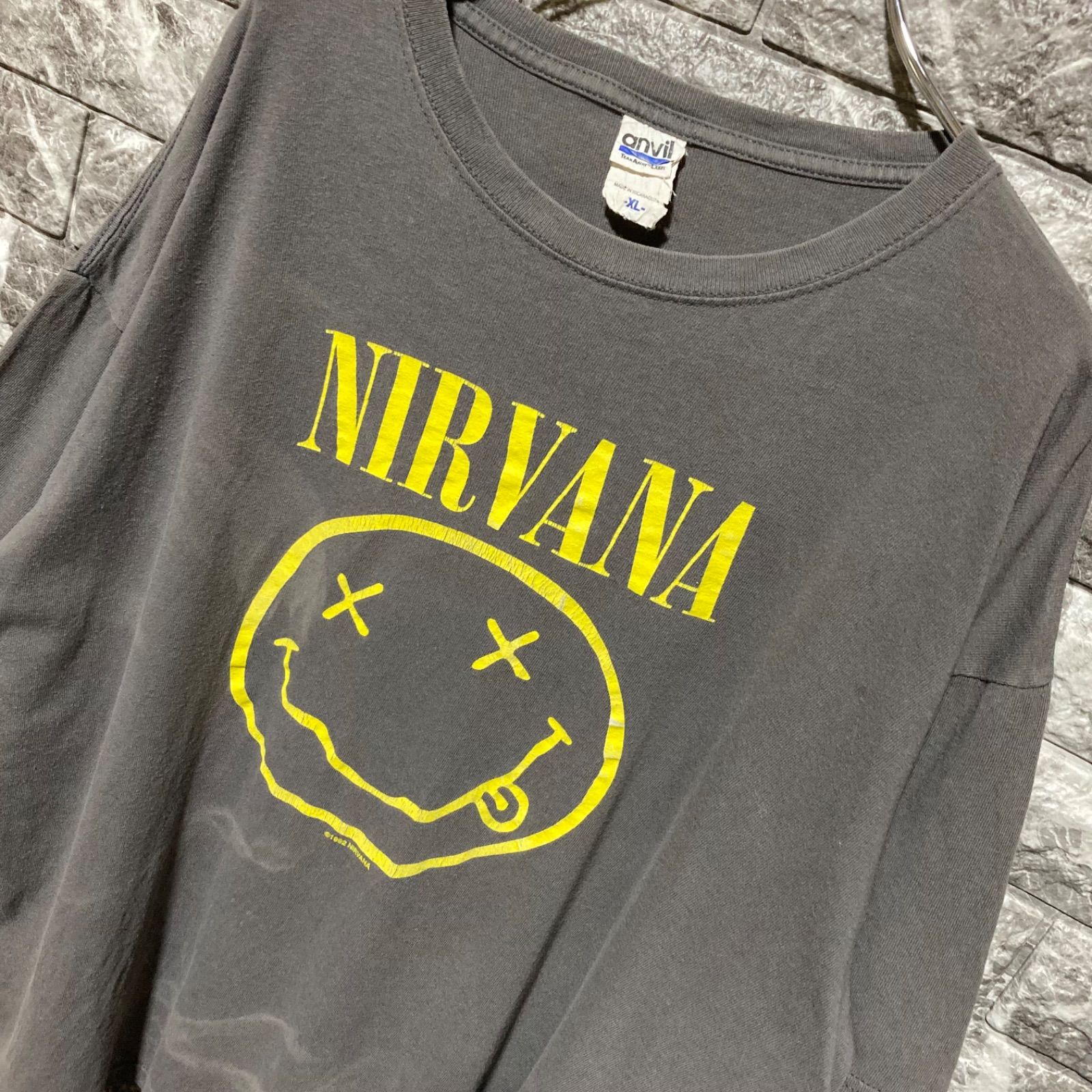 NIRVANA SMILE Tシャツ XL 00s anvil ニルヴァーナ グレー グランジ 