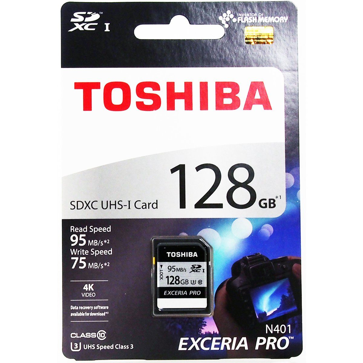 新品 ［TOSHIBA］ 東芝 EXCERIA PRO UHS-1(U3)対応 Class10 SDXCカード 128GB 海外パッケージ THN-N401S1280A4 6,965円