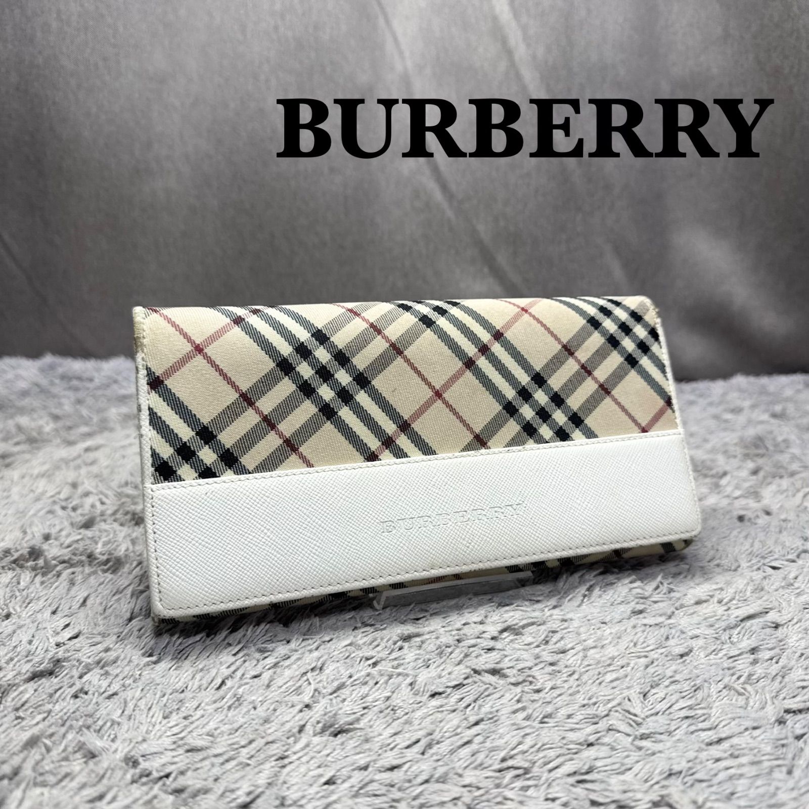 BURBERRY バーバリー ノバチェック ナイロン × レザー 長財布 - メルカリ