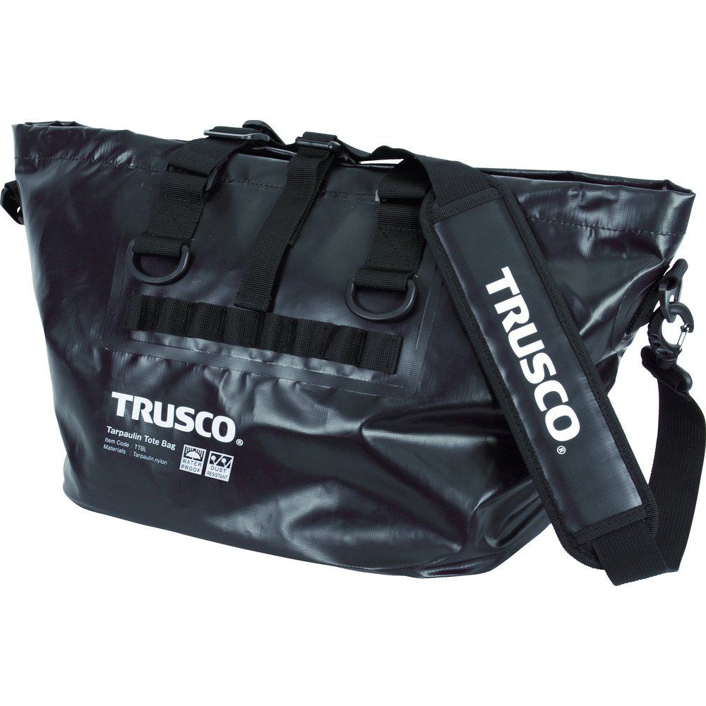 新品 トラスコ中山(TRUSCO) 防水ターポリントートバッグ ブラック Lサイズ TTBL-BK